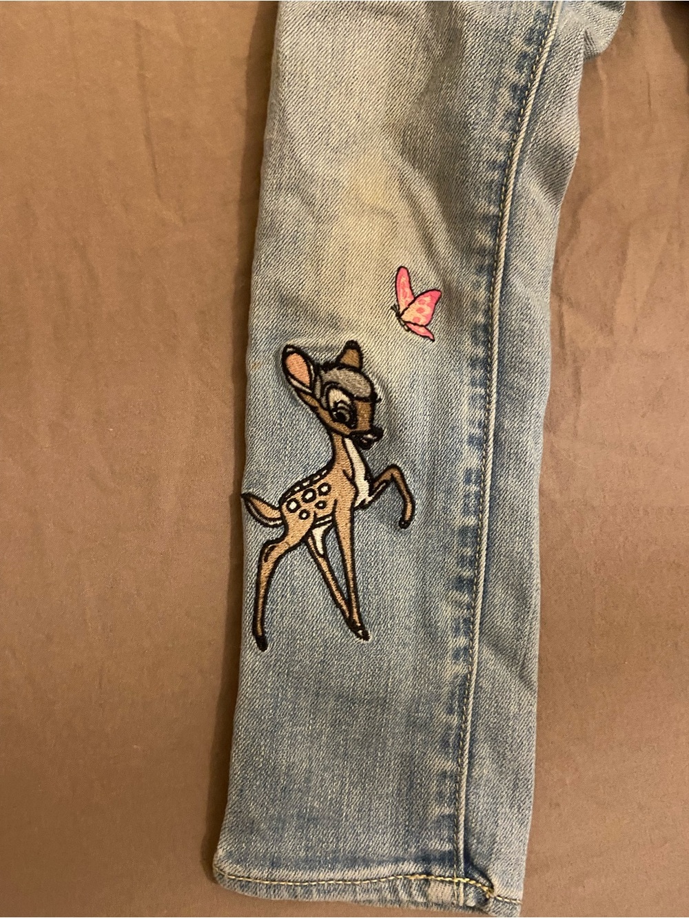 X2 Girls Denim Embroidered / Patches Jeans with Bambi and butterfly design. - Picture 5 of 7